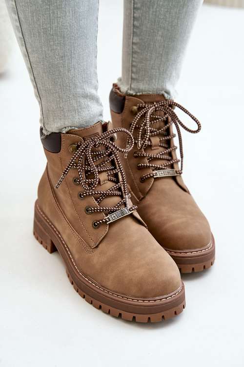 Dámske Zateplené Čižmy Big Star OO274A289 Hnedé