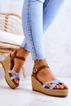 Módní sandály na klínu Modre Roseville