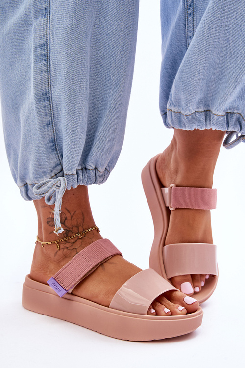 Voňavé gumové Žabky se suchým zipem ZAXY HH285284 Nude