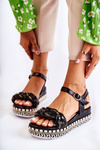 Damske sandály na klínku Černá Chaves