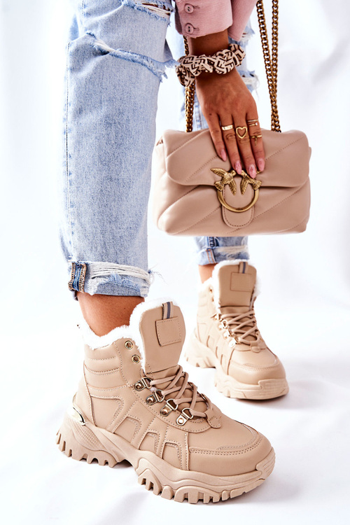 Dámské Kotníkové Boty zateplené Béžové Hareshaw