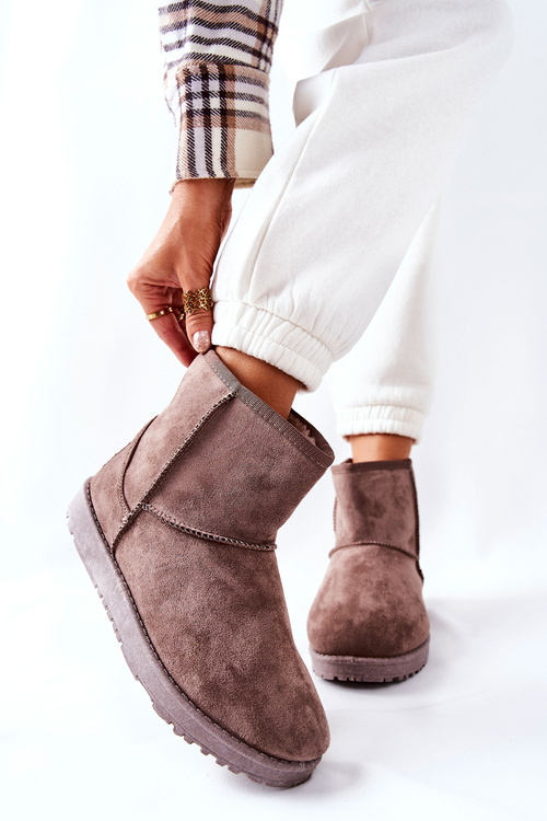 Sněhové Boty Izolovane S Kožešinou Hnědé Vicandi