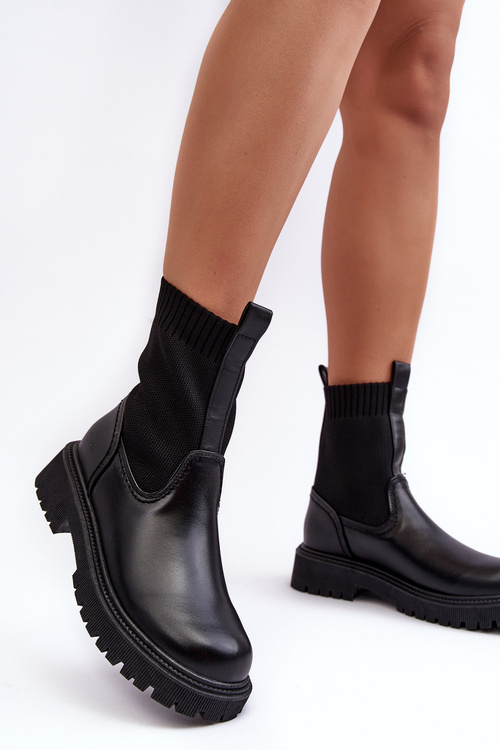 Botky Na Plochém Podpatku Černé Big Star MM2745432