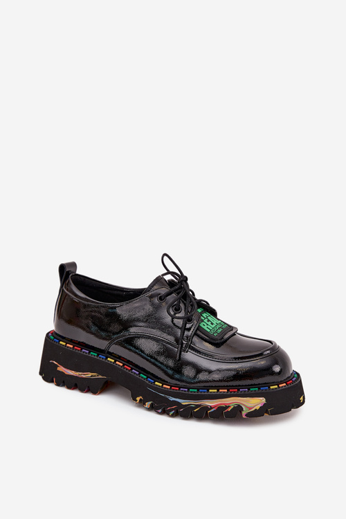 Lakované kožené dámske poltopánky Artiker 57C0172 Čierne