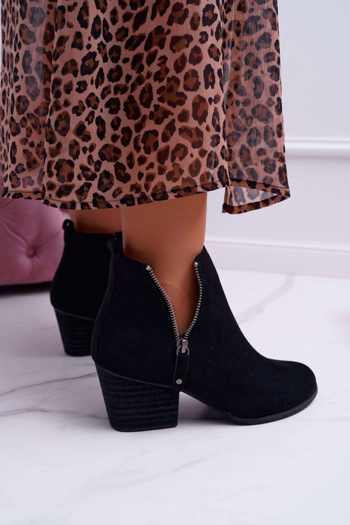 Dámske topánky na vysoké podpätky, čierny Farre Suede