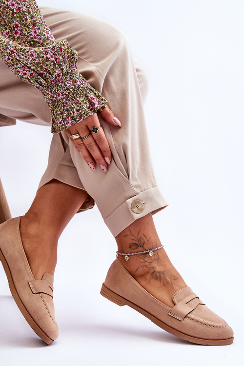 Pohodlná semišová dámska tmavá béžová Lucca