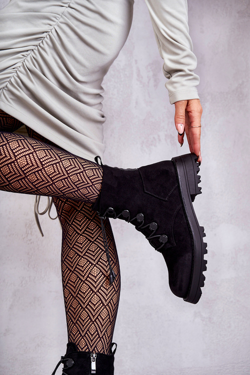 Ženské semišné izolované topánky s Welt Black Helia