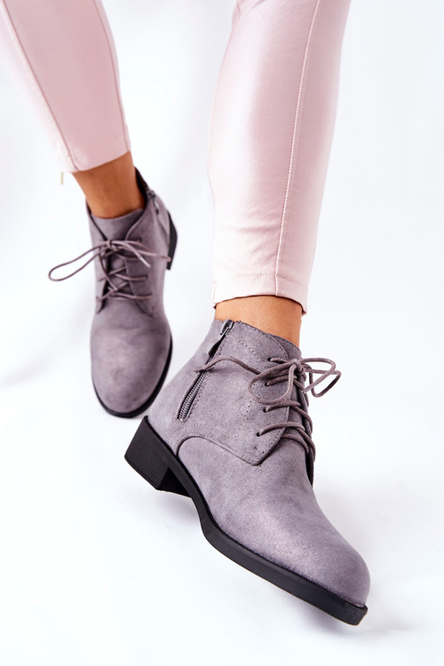 Zateplené Boty Na Zip Šede Malitea