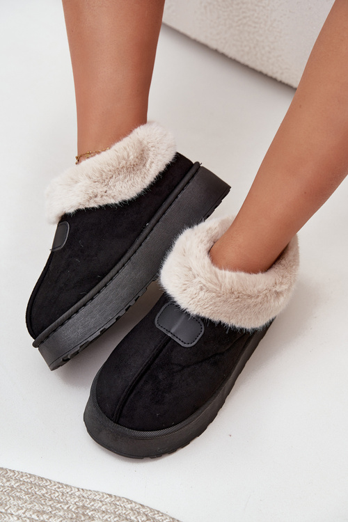 Dámské sněhule na platformě s kožíškem Černé Calyra