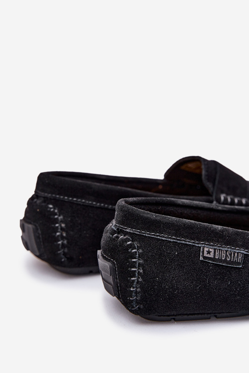 Semišové Pánské Mokasíny Big Star RR174049 Černé
