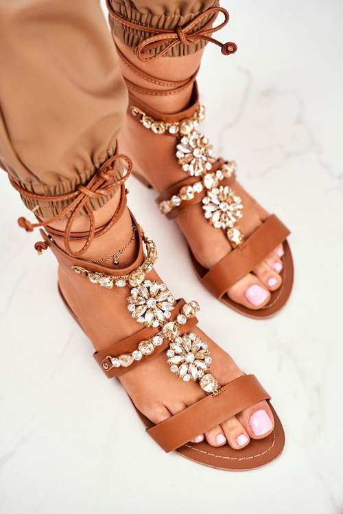 Dámské Sandály gladiátorky s krystaly Camel Hype