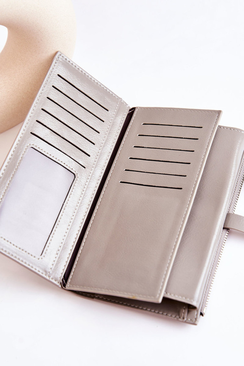 Veľká kožená peňaženka pre sivý magnet nereva
