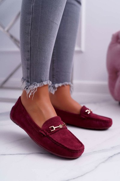 Dámske mokasíny semišové pohodlie Bordowe Anzio