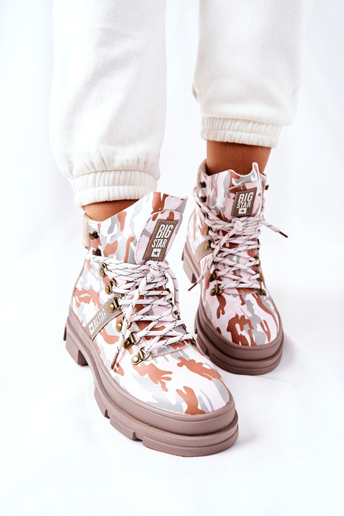 Kožené Turistické Boty Big Star II274369 Moro šedé