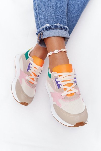 Dámske športové tenisky béžové po hodinách