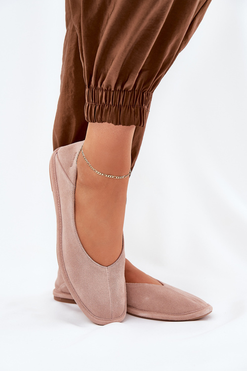 Semišové Dámske Baleríny Big Star RR274081 Ružové