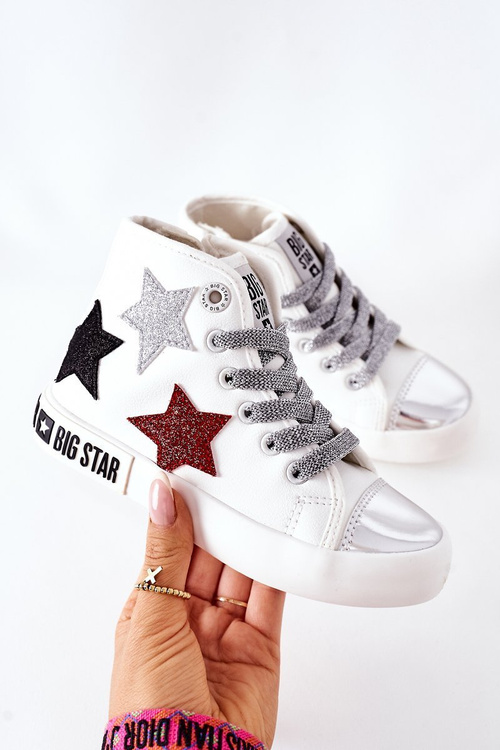 Dětské Tenisky Vysoké Se Zipem BIG STAR II374029 Bile