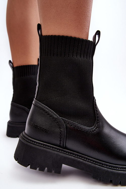 Botky Na Plochém Podpatku Černé Big Star MM2745432