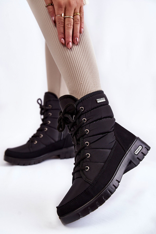 Ženské izolované snehové topánky Progress progj-21-14 čierna