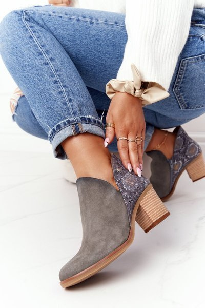 Dámske kožené topánky na Post Maciejka Popielate 04492