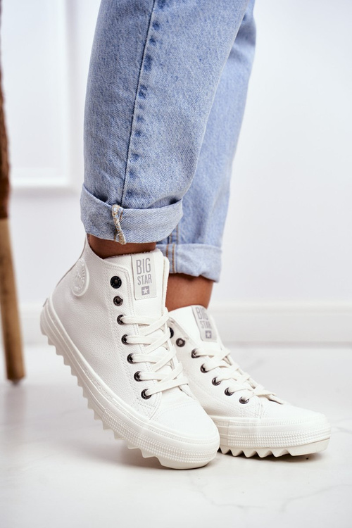 Dámske tenisky s veľkou hviezdou High Izolované biele GG274108