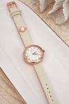 Dámské hodinky na tenkém eko koženém řemínku světle béžové Ernest E62146