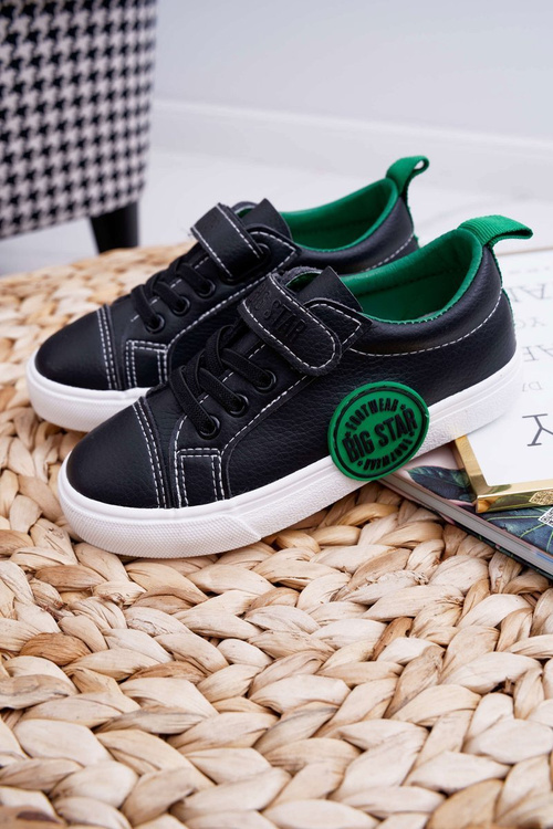 Dětské Tenisky Se Suchým Zipem Big Star FF374087 Černé-zelené