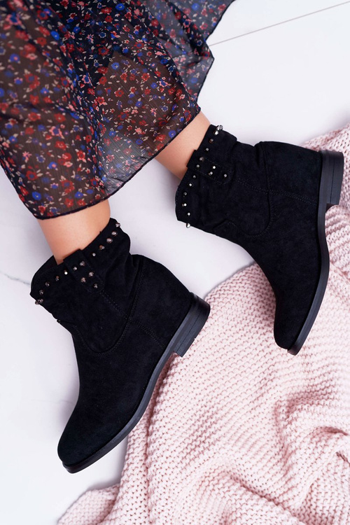 Dámske kotvové topánky Izolované na päte pre členok čiernej Deminis