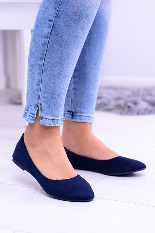 Tmavě Modré dámské baleríny semišové Bueno