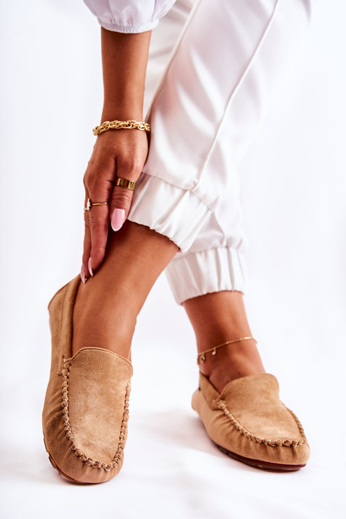 Ženské semišové mokasíny tmavé béžové millare