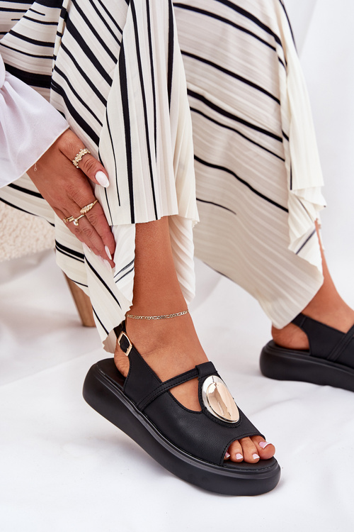 Kožené Elegantní Dámské Sandály S.Barski GR51-603 Černé