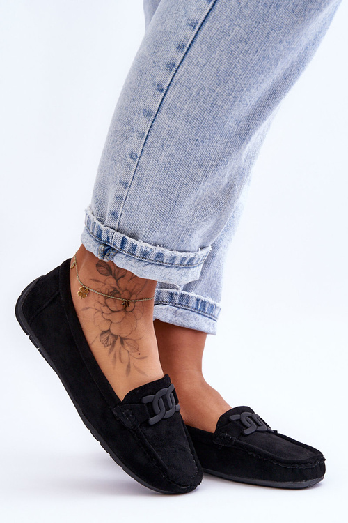 Dámske módne semišové mokasíny Čierny Rabell