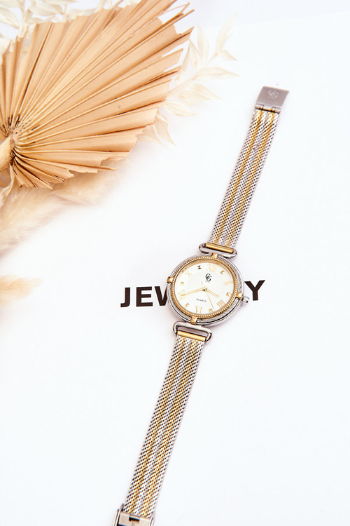 Vodotesné dámske hodinky s Mesh GG Luxe Gold-Silver náramok