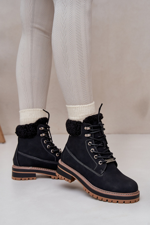 Zateplené Dámske Topánky Big Star OO274A287 Čierne