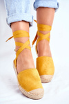 Dámské Espadrilky Šněrované Žluté Bonjour