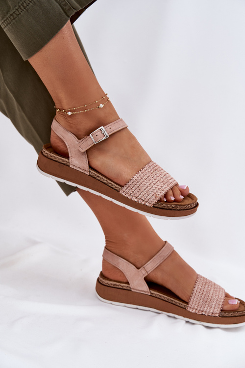 Dámske Sandále S Pletením Na Pásku Rúžové Inblu GS000050