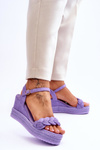 Klasické semišové sandály na klínu fialove Denisse