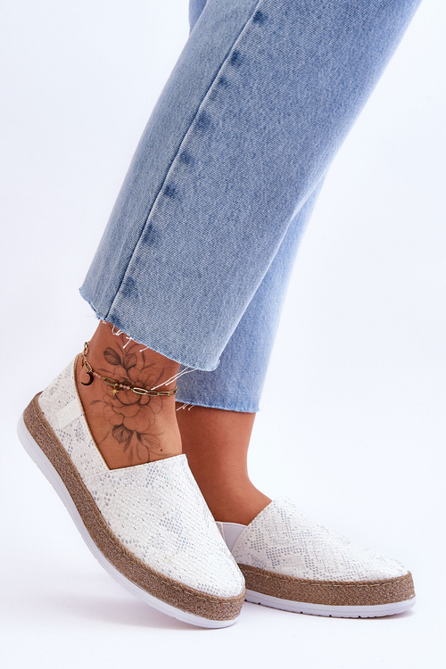 Kožené espadrilky Mokasíny Big Star LL276004 Bílá