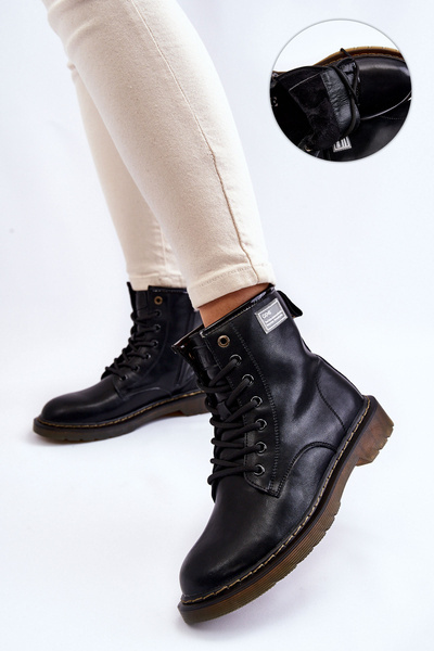 Dámské kožené zateplené boty GOE II2N4053 Black