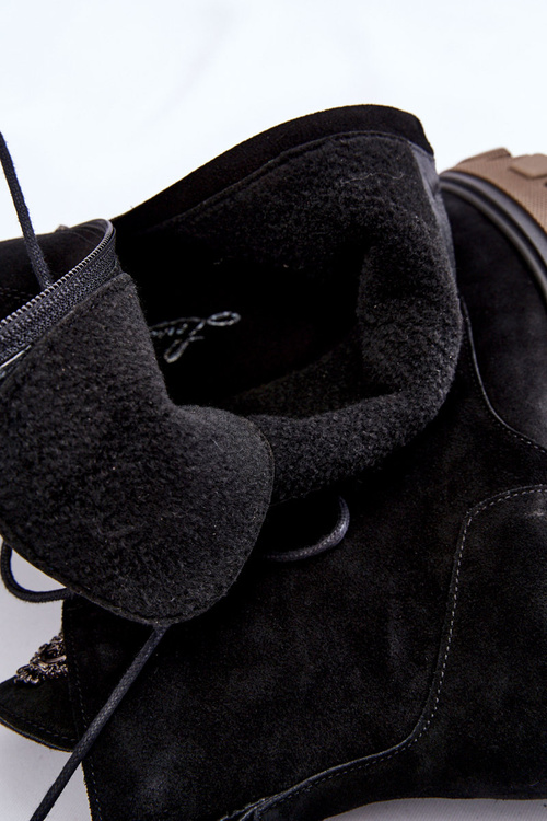 Ženské semišné izolované topánky Čierny lemar rehin