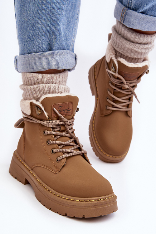 Dámske kožené topánky s hnedou ovčou kožou lynvia