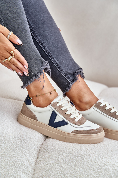 Dámske Kožené Tenisky Vinceza 7923 Béžové