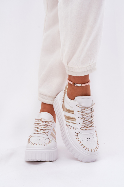 Dámske Tenisky Na Platforme Zlaté Ofenale