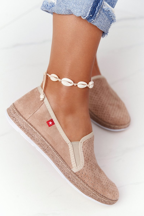 Prolamované Espadrilky Big Star FF276035 Béžové
