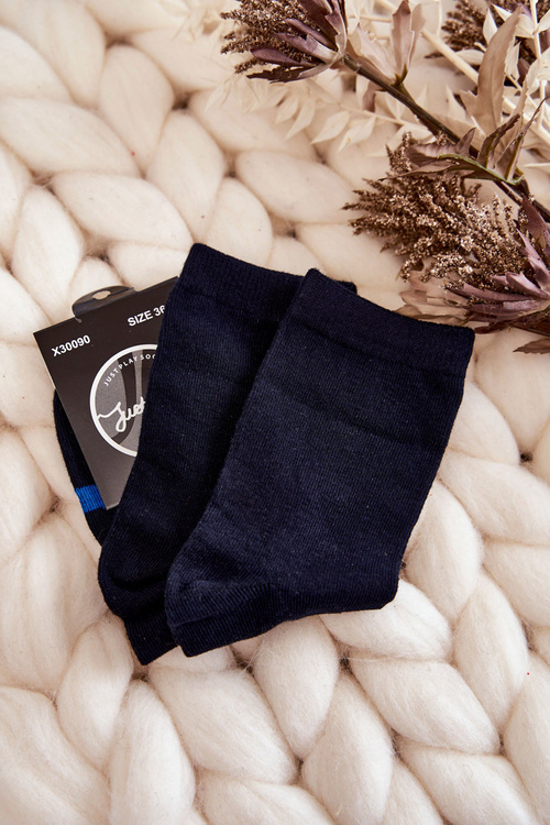 Dámské bavlněné ponožky s modrým vzorem tmavě modrá