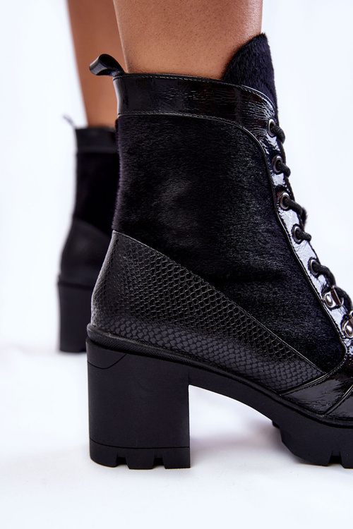 Dámske kožené vysoké podpätky la.fi 260063b-la čierne