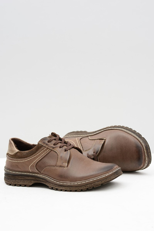 Izolované topánky ernesto hnedej kože na zimu