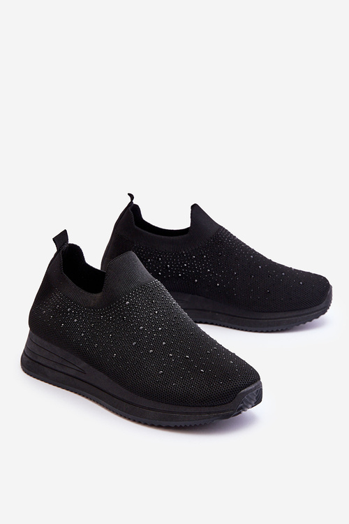 Dámske posuvné športové topánky s čiernymi kamienkami Gianni