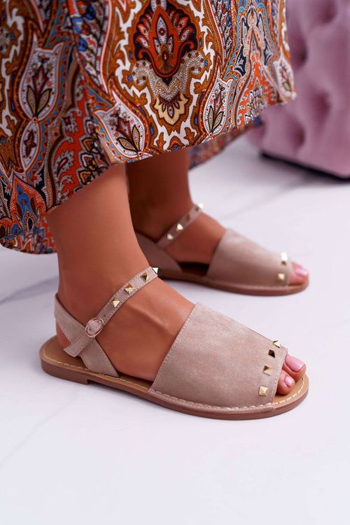 Ženské sandále lu boo semišové béžové silena