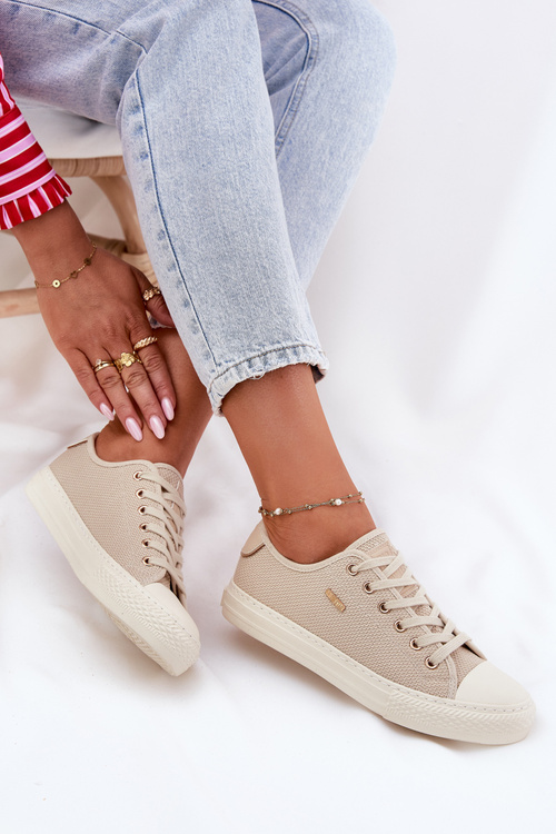 Dámské Textilní Tenisky Big Star RR274767 Béžové